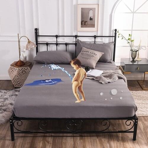 ADOREHOUSE Waterproof Mattress Cover Washable Bed Cover Solid Color King Bed Protector Weatherproof Mattress Topper For Bed