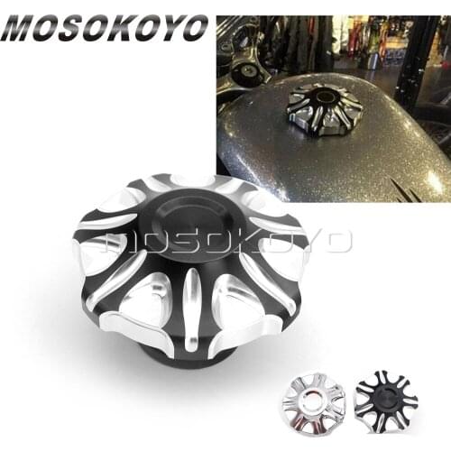 Motorcycle CNC Aluminum Decorative Oil Cap Fuel Gas Tank Cover for Harley FatBoy FLS Softail Road King Sportster XL48 Dyna 92-Up