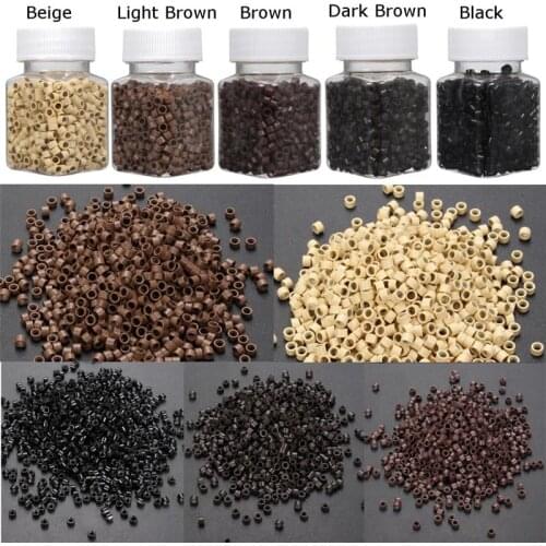 500pcs 5mm Micro Ring Beads Silicone Bead Link Microring for Feather Hair Extension Tools 5 Colors Optional Hair Styling Tool