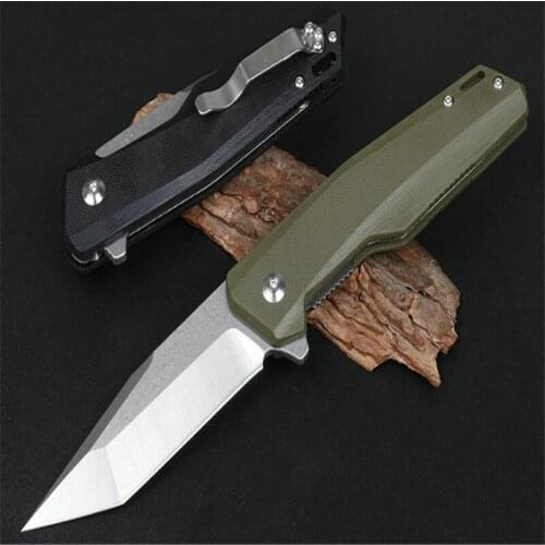 JJ045 Quick Opening Bearing Cutter Two Colors D2 Sharp Blade Black G10 And Desert On Both Sides Handle Hunting EDC Tool