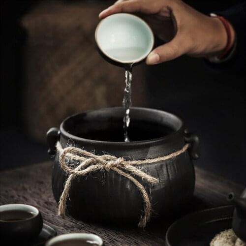 Tea Wash Chinese Tea Set Tea Cup Wash Washed Tea Bowl Multifunctional Ashtray Flowerpot Ceramic Accessories Tea Ceremony Black