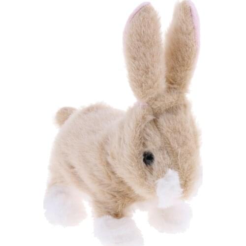 Electronic Pet Interactive Plush Fuzzy Rabbit - Electric Walking & Jumping Animal Robot Toy Fun Kids Game Activities