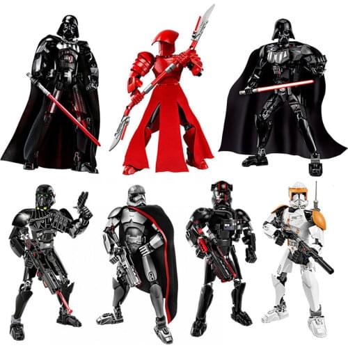 Star Wars Buildable Figure Darth Vader Stormtrooper Chewbacca Kylo Ren Boba Fett Action Figure Christmas Gifts Toy For Kids