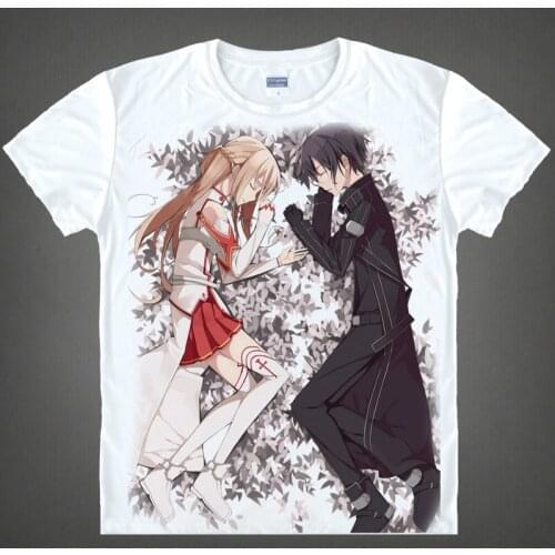 Sword Art Online T-shirts kawaii Japanese Anime t-shirt Manga Shirt Cute Cartoon Kirito Kazuto Cosplay shirt 37161946984 tee 165