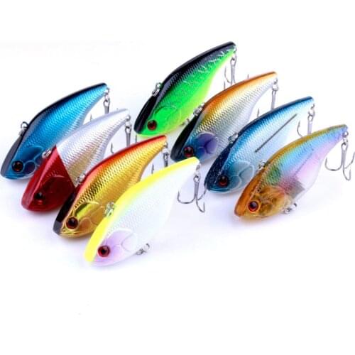HENGJIA 8pcs VIB sinking Fishing Lure 7.5CM 18G Pesca Hook Fishing Wobbler Tackle Crankbait isca Artificial Japan Hard pike Bait