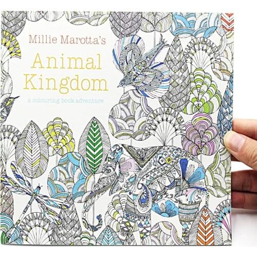 1PCS New 24 Pages Animal Kingdom English Edition Coloring Book For Children Adult Relieve Stress Kill Time Painting Drawing Book