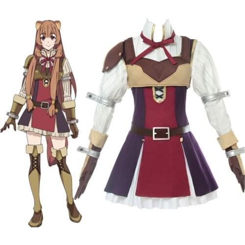 Anime The Rising of the Shield Hero Raphtalia Dress Cosplay Costume Custom Made Halloween Costume