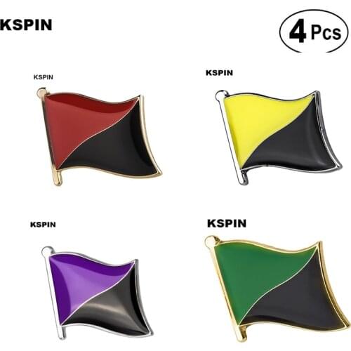 Red Black Flag Lapel Pin Flag badge Brooch Pins Badges 10Pcs a Lot