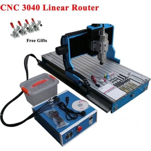 CNC 3040 4axis 1.5kw 2.2kw linear engraving milling machine wood metal router aluminum frame with cnc accessories kit water tank