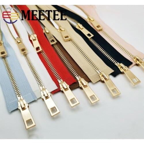 Meetee 1pc 80/100/120cm 5# Auto Lock Metal Zipper Double-slider Zippers for Jackets Coat Repair Kit Zips DIY Bag Sew Accessories