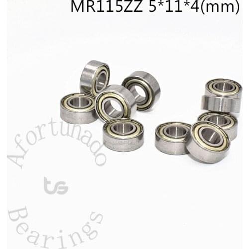MR115ZZ 5*11*4(mm) 10pieces bearing metal sealed free shipping ABEC-5 chrome steel miniature bearings hardware Transmission Part