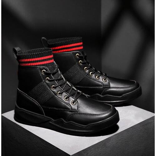 Men Leather Boots Comfortable Winter Warm Shoes Male Motorcycle Men Ankle Boots Men Oxfords Snow Shoes Men Work Boots