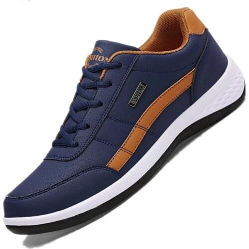 Leather Men Shoes Sneakers Trend Casual Shoe Italian Breathable Leisure Male Sneakers Non-slip Footwear Men Vulcanized Shoes