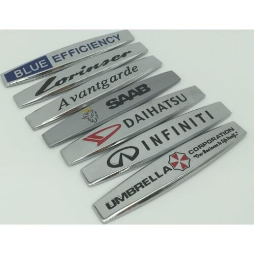 2pcs Car Fender side Emblem Badge Decal rear bumper trunk Sticker for opel Renault Ford Lexus nissan Peugeot Hyundai