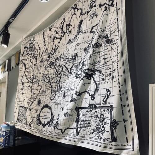 World Map Tapestry Headboard Wall Art Bedspread Dorm Tapestry for Living Room Bedroom Home Decor