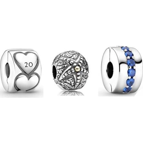 NEW 2020 100% 925 Sterling Silver 20th Anniversary Limited Edition Clip Original Charm Fit DIY Bracelet Jewelry Fshion Gift