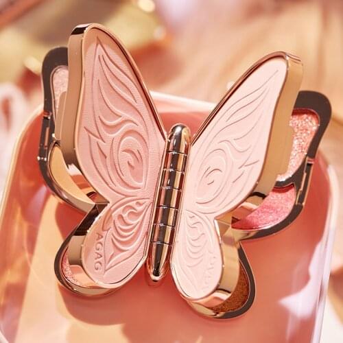 6 Colors Butterfly Eyeshadow Palette Pearly Glitter Eye Shadow Sequins Lasting Makeup Pallete Matte Shiny Eyeshadow Pigment