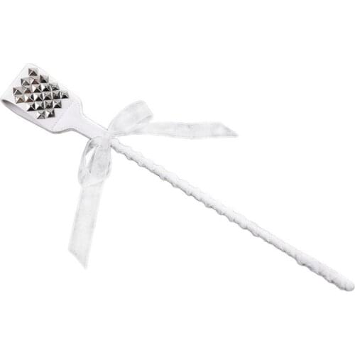 Sex Toys White Hand-slap Leather Slap Beat Passion Passion Alternative Rivet Punk Femdom Leather Whip Alternative Toys