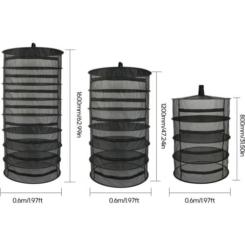 Plant Herb Drying Net Foldable Fabric Drying Nets Drying Rack Zipper Closure Design Drying Net For Herbs Buds Beans 4/6/8Layers