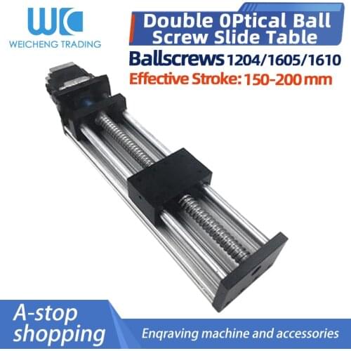 GGP 150 200mm Ball Screw 1204 1605 1610 Slide Rail Linear Guide Moving Table Actuator Module 3D Printer XYZ