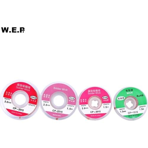 Width 2mm Length 0.75m Width 1.5mm 2mm 2.5mm 3.5mm 1.5M Length Solder Wire Desoldering Braid Welding Solder Remover Wick Wire