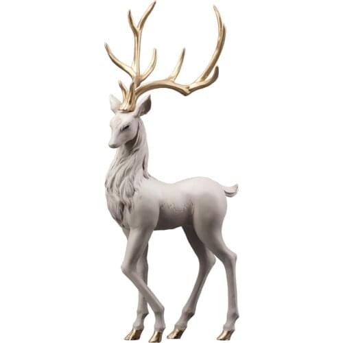 Resin Elk Ornament Statue Figurine Abstract Home Furnishing Living Room Decoration