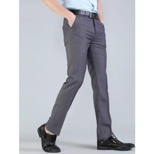 Size 28-42 High-end Quality Boutique Comfortable Solid Color Casual Business Formal Gray Black Mens Suit Pants Performance