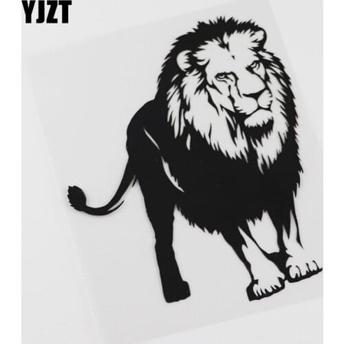 YJZT 12.7CMX15.4CM Lion Tribal Predator African Animal Vinyl Car Sticker Black /Silver 13C-0137
