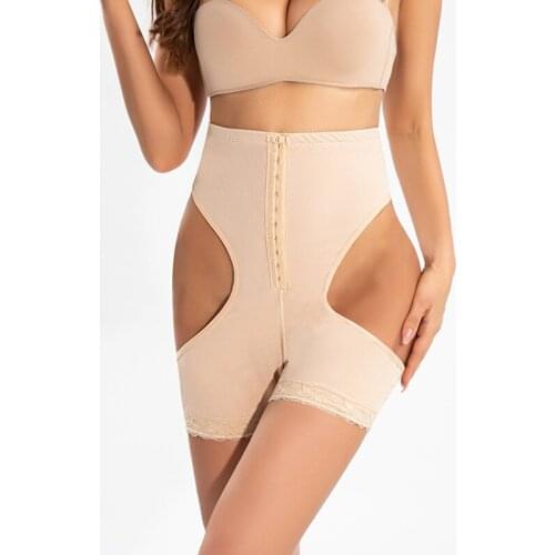 Women Shapewear Butt Lifter Waist Cincher Boyshort Tummy Control Panty Open Buttocks High Waist Slimming Belly Sheathing Panties
