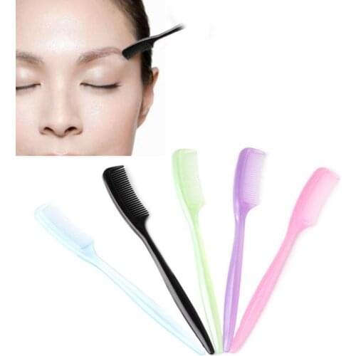 Random Color 1pcs Eyebrow Trimmer Comb Eyelash Clips Eyebrow Combing Hair Brush Hairdressing Beauty Tools