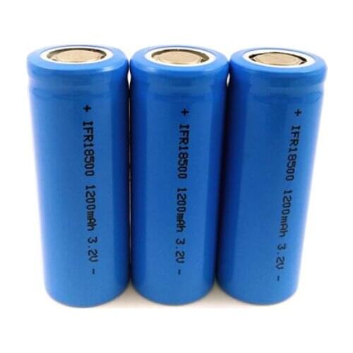 3.2V 18500 rechargeable lithium battery IFR LiFePo4 cell 1200mah for solar LED light e-bike power tools