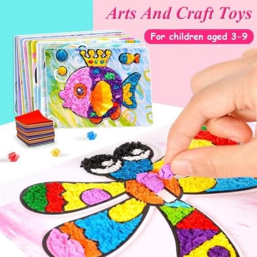 3Pcs Cartoon Crafts Toys For Children Felt Paper Handicraft Kindergarten Material Funny Arts And Craft Gift for Boy Girl