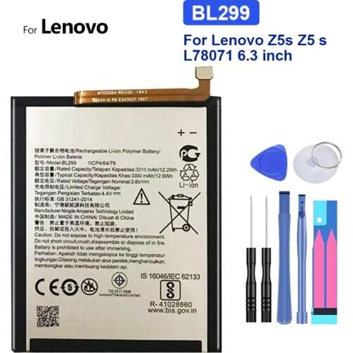 Battery BL299 3300mAh For Lenovo Z5s Z5 s L78071 6.3 inch Bateria