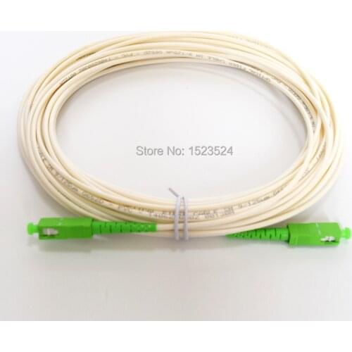 White Singlemode Simplex 3.0mm 10 Meters SC/APC Fiber Optic Jumper Cable Patch Cord Fiber Optic Jumper