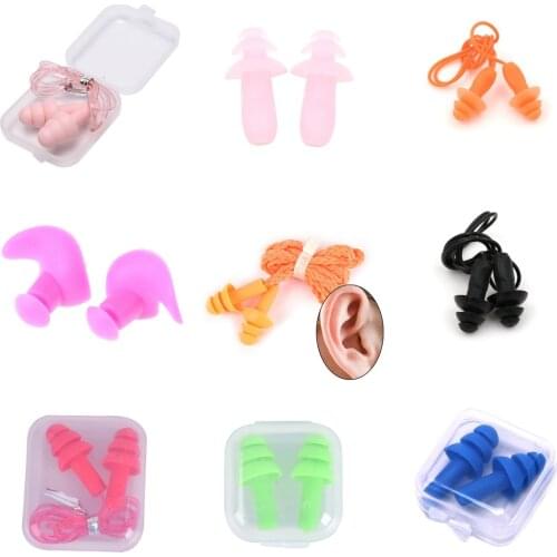 1Pair 16styles Soft Anti-Noise Ear Plug Waterproof Swimming Silicone Swim Earplugs For Adult Children Swimmers Diving