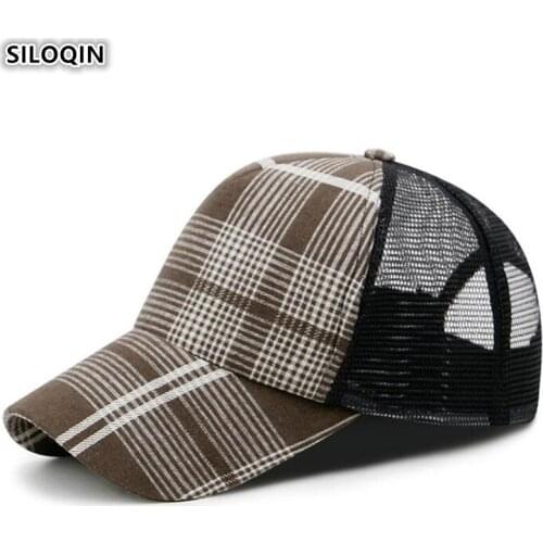 SILOQIN Adjustable Size Couple Hat Summer Breathable Mesh Cap Youth Women Ventilated Baseball Cap 2020 New Mens Sports Caps