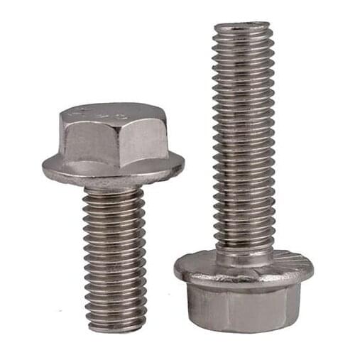 Flanged Bolts M5 M6 M8 M10 M12 Stainless steel Hexagon Bolts With Flange GB5789 Flanged toothed anti-slip screw