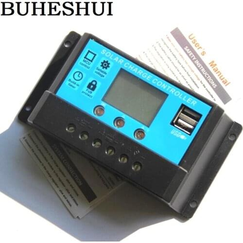 BUHESHUI Solar Panel Charger Controller 120W/240WSolar Regulator Solar Panel Battery Home Power System 10A 12V/24V With Dual USB
