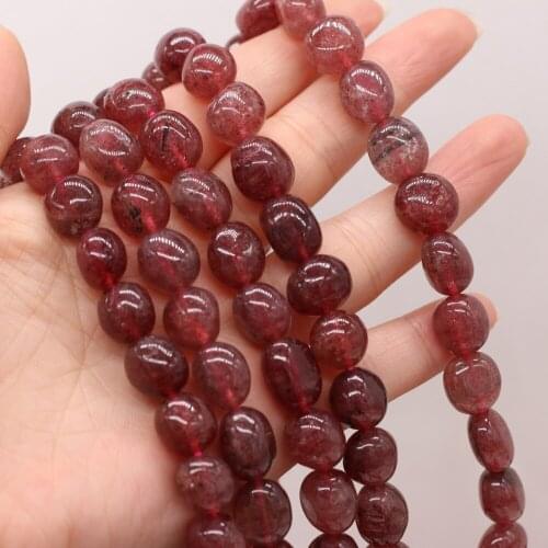Natural Stone Bead Irregular Strawberry Quartz Loose Beads 10-12 MM For DIY Jewelry Making Necklace Bracelet Earrings Accessory