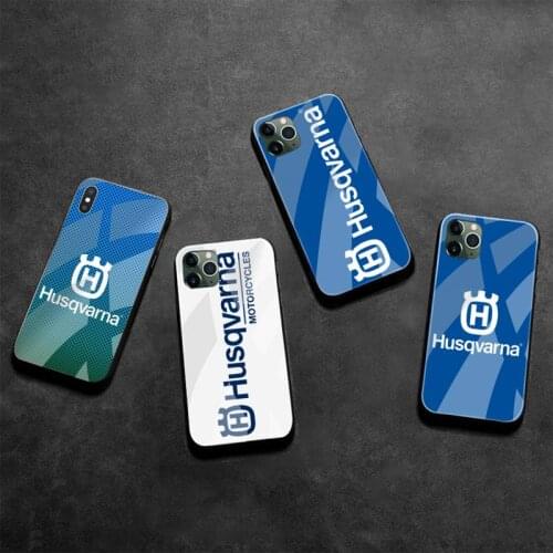 Motorcycle Brand Husqvarnas Phone Cases Tempered Glass For iPhone 12 Pro Max Mini 11 Pro XR XS MAX 8 X 7 6S 6 Plus SE 2020 cover
