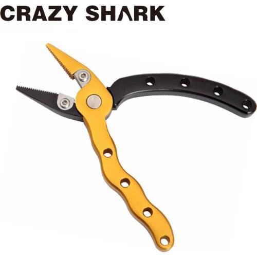 CrazyShark 115mm Mini Portable Fishing Pliers Aluminium Alloy Hook Remover Braid Line Cutting Tools Carp Fishing