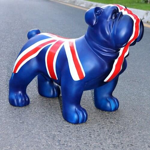 EUROPEAN ORNAMENTS LARGE FORTUNE BRITISH BULLDOG SIMULATION DOG DECORATIONS SHOP OPENING HOUSEWARMING GIFTS