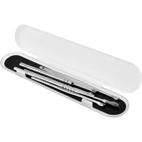 Hot 200sets 5Pcs Ear Pick Set Stainless Steel Earpick Ear Wax Curette Remover Ear Cleaner Spoon Spiral Ear Clean Tool