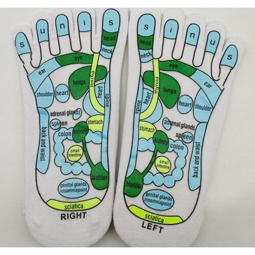 Cotton five finger socks heat transfer point massage socks with massage stick Yoga socks