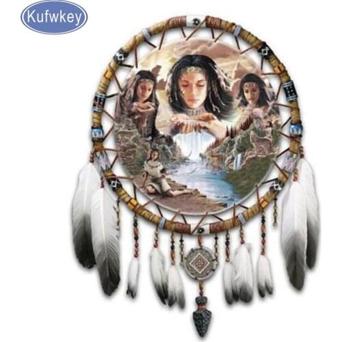Indian woman Dream Catcher Feather,Diamond Painting full square Rhinestones diy Handicraft diamond embroidery,Home Decoration