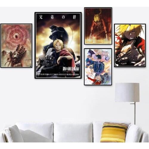 Canvas Oil Painting Fullmetal Alchemist Japan anime Movie Edward Alphonse Poster Prints Art Wall Pictures Living Room Home Decor
