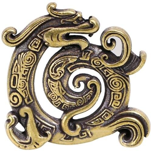 Chinese Classical Beast Dragon Incense Holder Creative Brass Animal Figurine Miniature Crafts Home Decoration Crafts Accessories