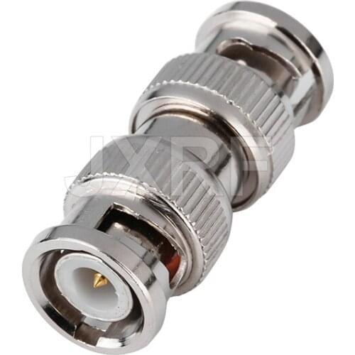 JXRF Coaxial Adapter BNC Male Plug to BNC Male Plug Straight Nickel plated BNC to BNC Connector