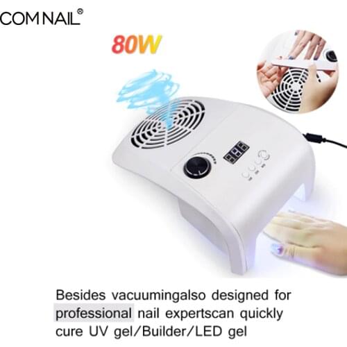 80W UV LED Lamp for Nails Dryer Manicure Machine Nail Dust Suction Dust Collector Fan Vacuum Cleaner Manicure Machine Salon Tool