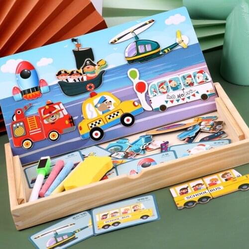 Magnetic Paper Puzzle Magnet Game Box Puzzle Kids Magnetic Stickers Refridgerator Magnets from Early Childhood Educational P198